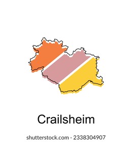 vector map of Crailsheim colorful modern outline design, World map country vector illustration design template