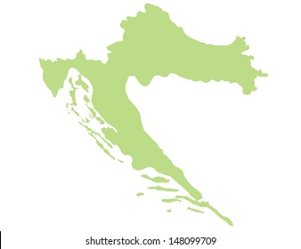 Vector Map of Croatia; Illustrator 8