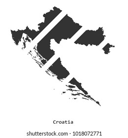 Vector map of Croatia from individual fragments