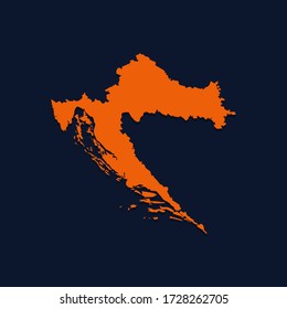mapa vectorial de croacia Isolación de ilustración vectorial