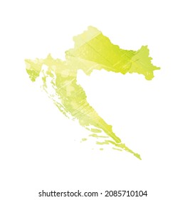 Vector map Croatia. Isolated vector Illustration. Black on White background. EPS 10 Illustration.