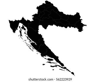 Vector Map of croatia on white background.