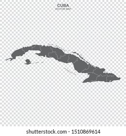 vector map of Cuba isolated on transparent background