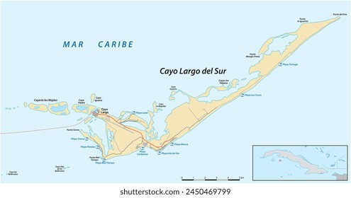 Vector map of the Cuban island of Cayo Largo del Sur