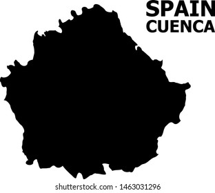 Vector Map of Cuenca Province with name. Map of Cuenca Province is isolated on a white background. Simple flat geographic map.