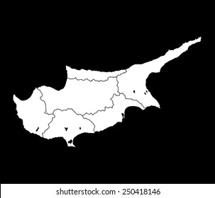 vector map of cyprus