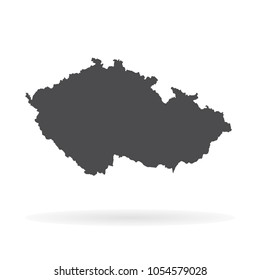 Vector map Czech Republic. Isolated vector Illustration. Black on White background. EPS 10 Illustration.