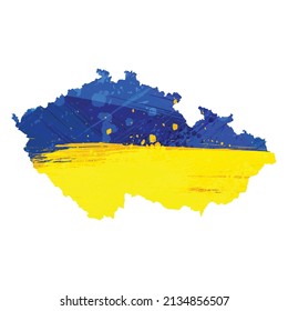 Mapa de vectores República Checa. Ilustración vectorial aislada. Negro sobre fondo blanco. Ilustración EPS 10.