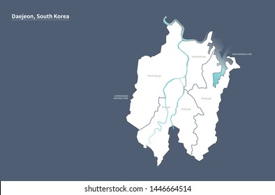 vector map of daejeon, south korea