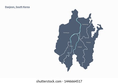 Vektorillustration Karte von Daejeon, Südkorea.
daejeon Karte.