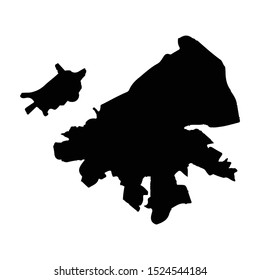 Vector map Damascus. Isolated vector Illustration. Black on White background. EPS 10 Illustration.