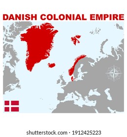 Vector Map Of The Danish Colonial Empire For Your Project