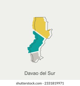 vector map of Davao Del Sur modern outline, High detailed vector Philippines map illustration vector Design Template