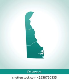 mapa vetorial do Delaware