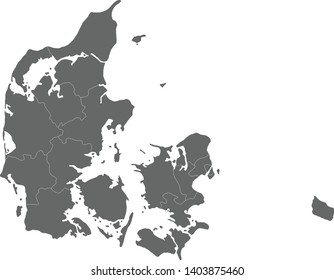 Vector map Denmark, country borders map