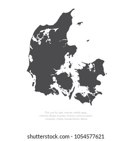 Vector map Denmark. Isolated vector Illustration. Black on White background. EPS 10 Illustration.
