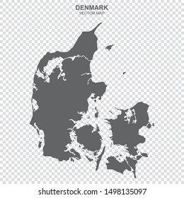 vector map of Denmark on transparent background