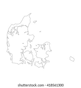 6,008 Denmark map outline Images, Stock Photos & Vectors | Shutterstock