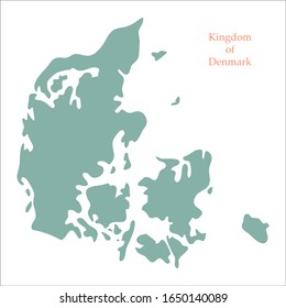 Vector map of Denmark. Travel illustration in flat style. Design element for web, banner, card