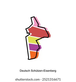 mapa vetorial da cidade de Deutsch Schutzen Eisenberg, conceito de design de logotipo ilustração ideia estilo design de vetor plano. isolado no fundo branco