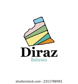 Vektorplan von Diraz Bahrain, Vektorgrafik Moderne Illustration Vereinfachte Karte