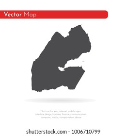 Vector map Djibouti. Isolated vector Illustration. Black on White background. EPS 10 Illustration.