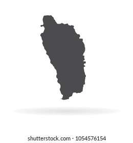 Vector map Dominica. Isolated vector Illustration. Black on White background. EPS 10 Illustration.