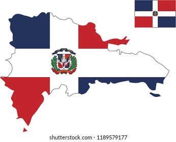 Vector Illustration Map Flag Dominican Republic Stock Vector (Royalty ...