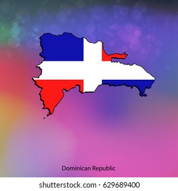 Vector map of Dominican Republic with flag