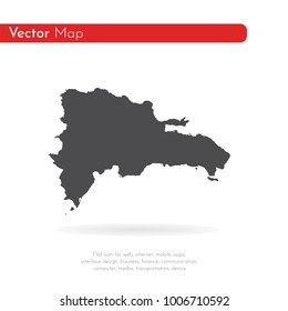 Vector map Dominican Republic. Isolated vector Illustration. Black on White background. EPS 10 Illustration.