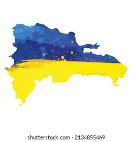 Vector map Dominican Republic. Isolated vector Illustration. Black on White background. EPS 10 Illustration.