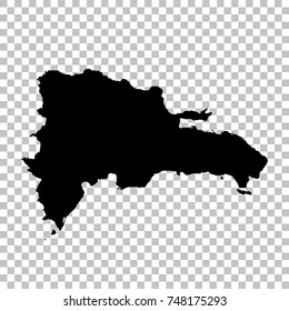 Vector map Dominican Republic. Isolated vector Illustration. Black on White background. EPS 10 Illustration.