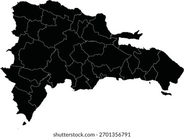 Mapa de vetores de República Dominicana com regiões