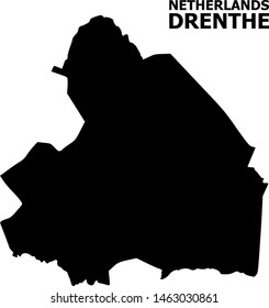 Vector Map of Drenthe Province with caption. Map of Drenthe Province is isolated on a white background. Simple flat geographic map.