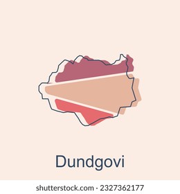 vector map of Dundgovi modern outline, High detailed vector map Mongolia illustration vector Design Template, suitable for your company