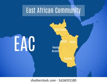Vector Map Of The East African Community (EAC).
