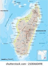 Vector Map Of The East African Island Nation Of Madagascar