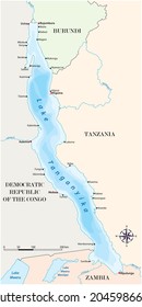 vector map of East African Lake Tanganyika