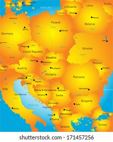 Vector map of east Europe continent