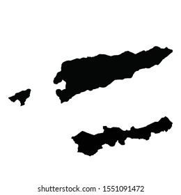 Vector map East Timor and Dili. Country and capital. Isolated vector Illustration. Black on White background. EPS 10 Illustration.