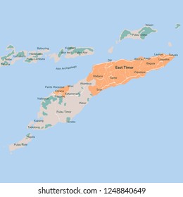 Vector map East Timor. Isolated vector Illustration. EPS 10.
