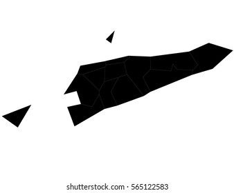 Vector map East Timor. Isolated vector Illustration. Black on White background