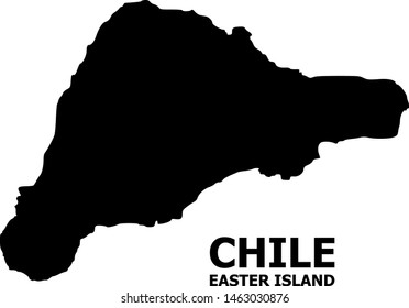 Vector Map of Easter Island with caption. Map of Easter Island is isolated on a white background. Simple flat geographic map.