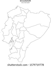vector map of Ecuador isolated on white background
