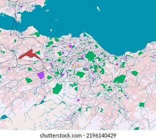 Vector map of Edinburgh, Scotland