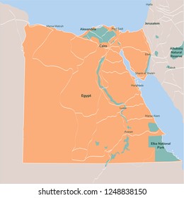 Vector map Egypt. Isolated vector Illustration. EPS 10.