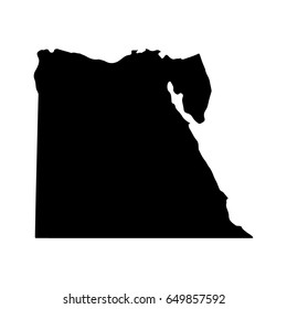 Vector map Egypt. Isolated vector Illustration. Black on White background. EPS 8 Illustration.