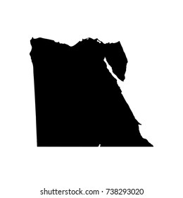 Vector map Egypt. Isolated vector Illustration. Black on White background. EPS 10 Illustration.