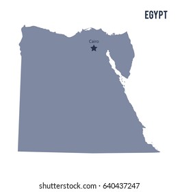 Vector map of Egypt isolated on white background.