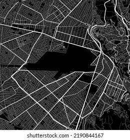 Vector map of El Alto city. Urban grayscale poster. Road map image with metropolitan city area view.